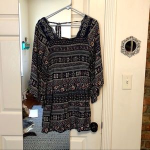 Navy blue printed dress